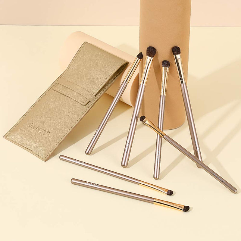 [Australia] - BANFI Make up Eye Brush Set,Eyeshadow Brush Set Eyeliner Blending Brush Makeup Natural Pony Hair Brushes 7 Pcs,Cosmetic Beauty Tool GOLD 