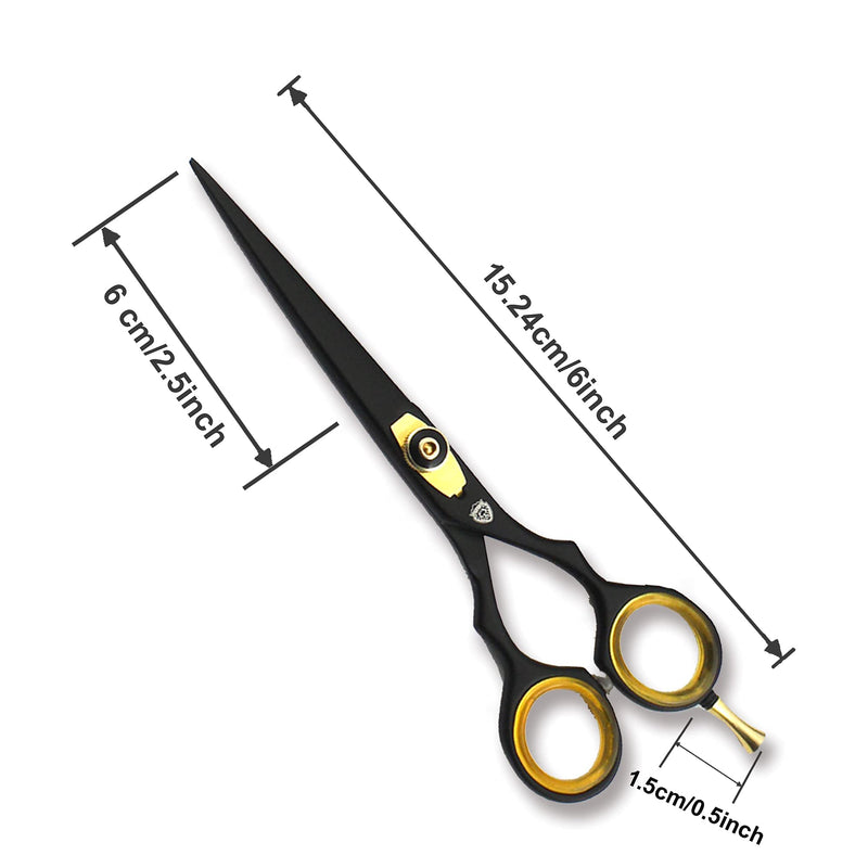 [Australia] - SHARPY® - Hairdressing Barber Salon Scissors, Thinning Scissors set 6.0" Inch Length - Set of Hair Scissors - Razor Edge Barber Scissors Set comes in a Luxury Black Presentation Case 