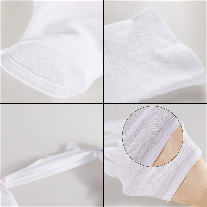 [Australia] - 4 Pairs Moisturising Gloves and 4 Pairs Socks Nabance Moisturising Cotton Gloves Moisture Socks White Hand Gloves for Dry Hands Skin Care and Foot Spa(8 pairs/16pcs) 16 Count (Pack of 1) 