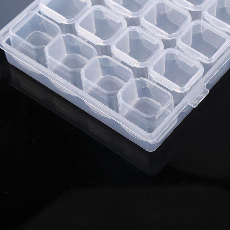 [Australia] - Clear Plastic Medicine Box 28 Slots Pill Box Adjustable Tablet Medicine Pill Container Jewelry Storage Organizer Box Pill Box Organiser Weekly Pill Box 17.5x10.8x2.7cm 