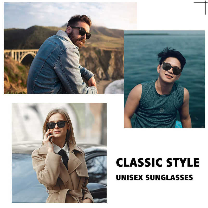 [Australia] - MEETSUN Polarized Sunglasses for Women Men Classic Retro Designer Style Black 54 Millimeters 