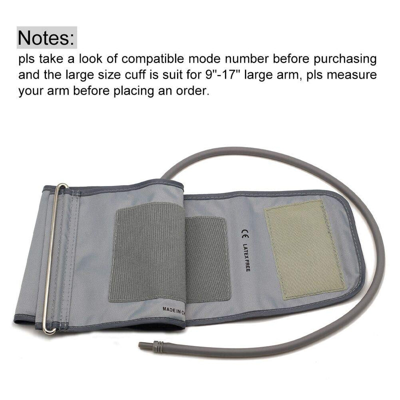 [Australia] - Lotfancy Large Cuff Replacement (11"-17") for H-003D H-CR24 Omron Upper Arm Blood Pressure Monitor BP710 BP742 HEM-432C HEM-711AC HEM-712C HEM-712CLC ELITE7300IT, D Ring Included 