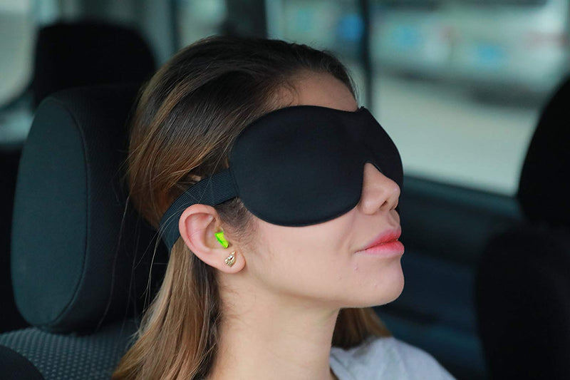 [Australia] - Sleep Mask AMAZKER Invisible Alar Deep Orbit 3D Eye Mask Ultra Lightweight & Comfortable Sleeping Mask Eye Sleep Mask for Travel, Nap, Shift Works Blue & Black 