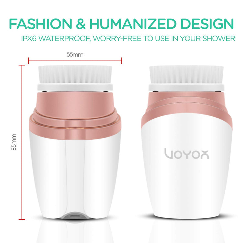 [Australia] - VOYOR Facial Cleansing Brush Rechargeable Sonic Face Brush Waterproof Face Cleansing Brush 3-IN-1 Set for Deep Skin Cleaning, Gentle Exfoliating and Blackhead Removing FB300 