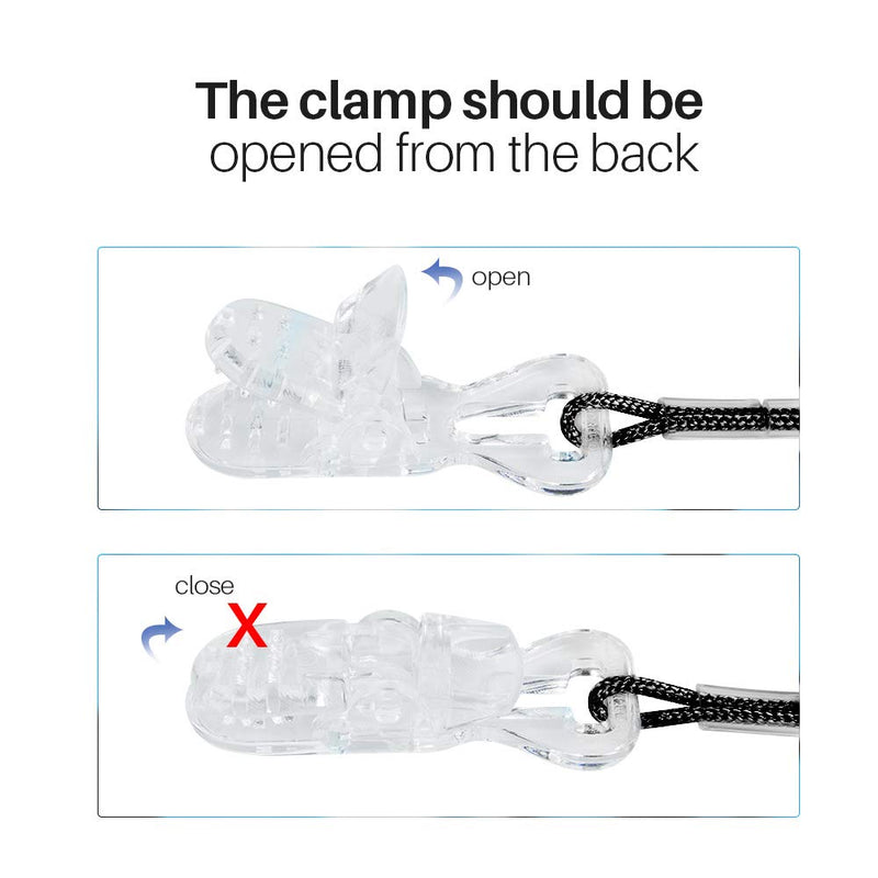 [Australia] - Hearing Aid Clip - Anti-Lost Lanyard Protector BTE Clip Holder for Adults Seniors (Black) Black 