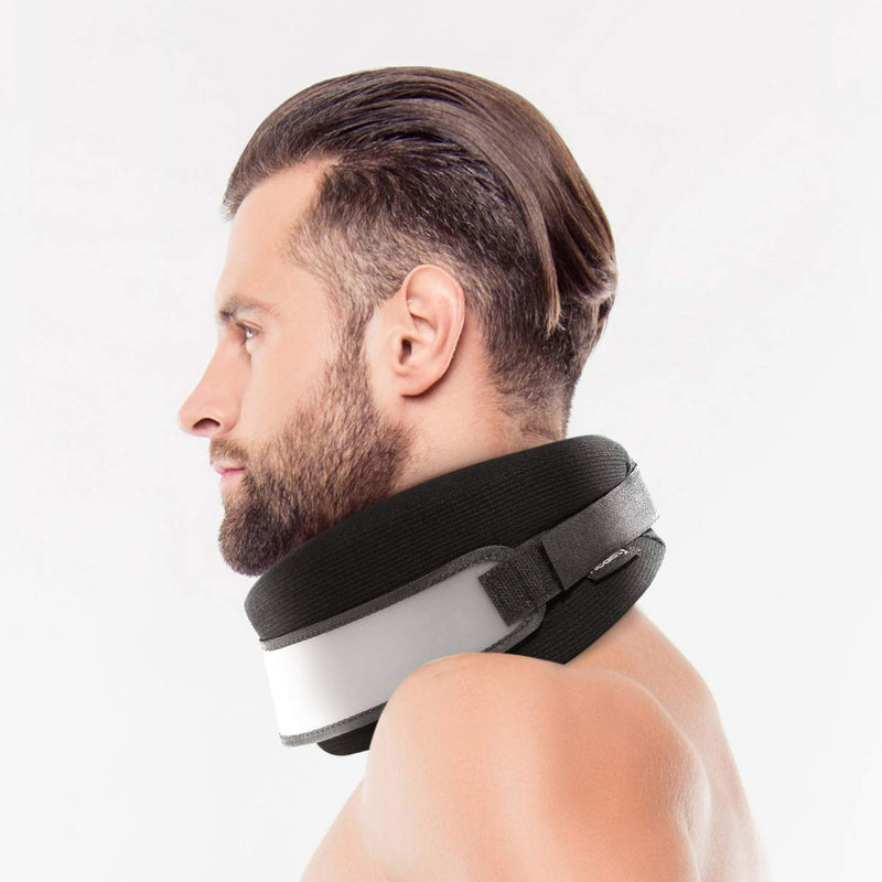 [Australia] - Healifty Breathable Neck Support Brace Cervical Collar Foam Cervical Collar One Size (Black) 