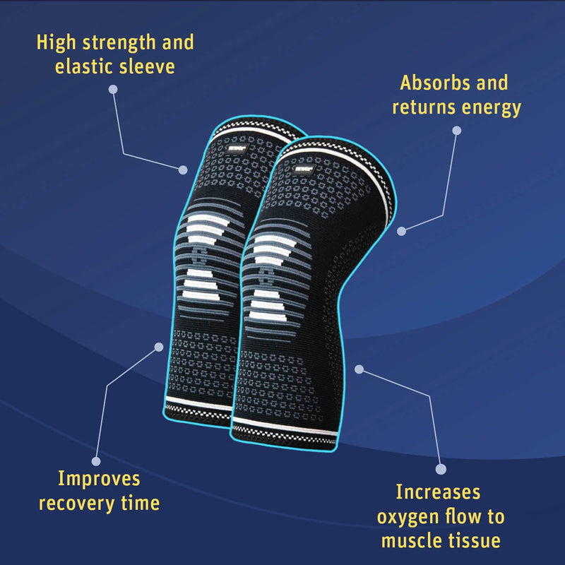 [Australia] - TKWC Knee Brace Compression Sleeve for Men Women, Knee Support for running, weightlifting, BasketBall , Knee Pads for Meniscus Tear, ACL, Arthritis and Knee Pain Relief (Medium) Medium 