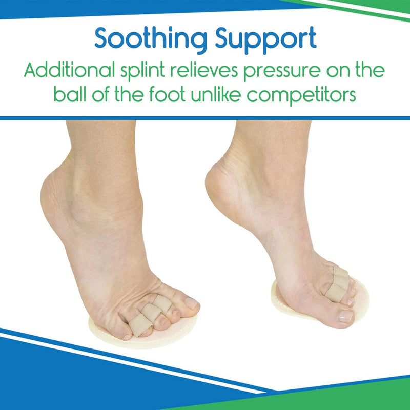 [Australia] - ViveSole Triple Hammer Toe Corrector For Women -Straightener (Pair) -Splint Loops For Metatarsal Support, Straightening Crooked Toes -Bunion Guard, Valgus Toe Alignment -Broken Toe Brace Wraps For Men 