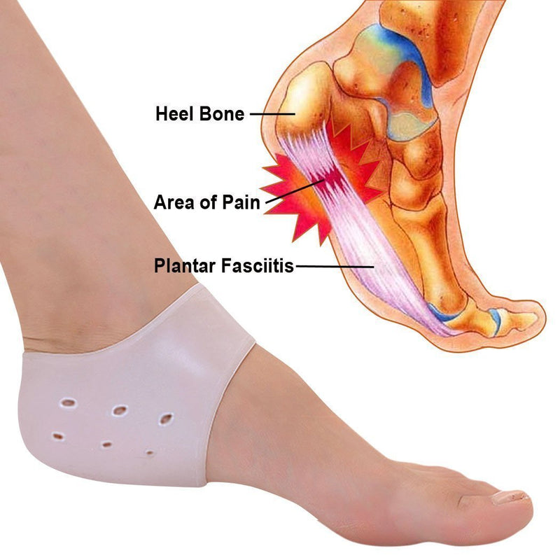 [Australia] - JIAHAO 1 Pair Silicone Gel Heel Pad Protector Cushion Shoe Feet Insole Sock Foot Care with Ventilation Holes 