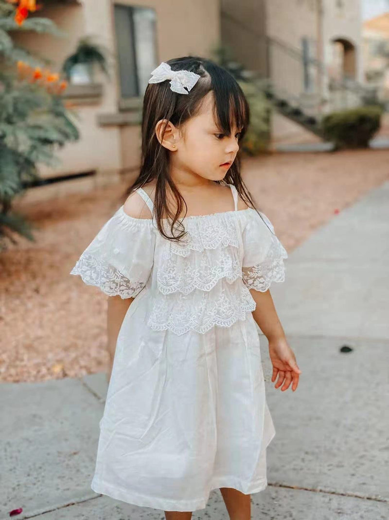 [Australia] - VINUOKER Toddler Baby Girls Cotton White Dress Embroidery Party Wedding Princess Dress Girls Beach Summer Tunic Dress… 6-12 Months 