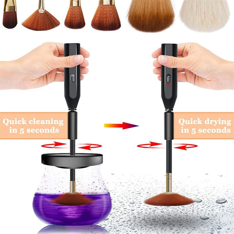 [Australia] - makeup brush cleaner dryer machine is Time saving and easy to use cleaning and drying within one minute The electric cosmetic brush has 8 Rubber tube sleeves 
