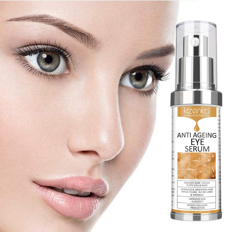 [Australia] - kizenka Eye Serum, Anti Ageing Eye Cream for Dark Wrinkles with Natural Ingredients for Dark Circles, Remove Dark Circles Eye Care Against Puffiness and Bags 