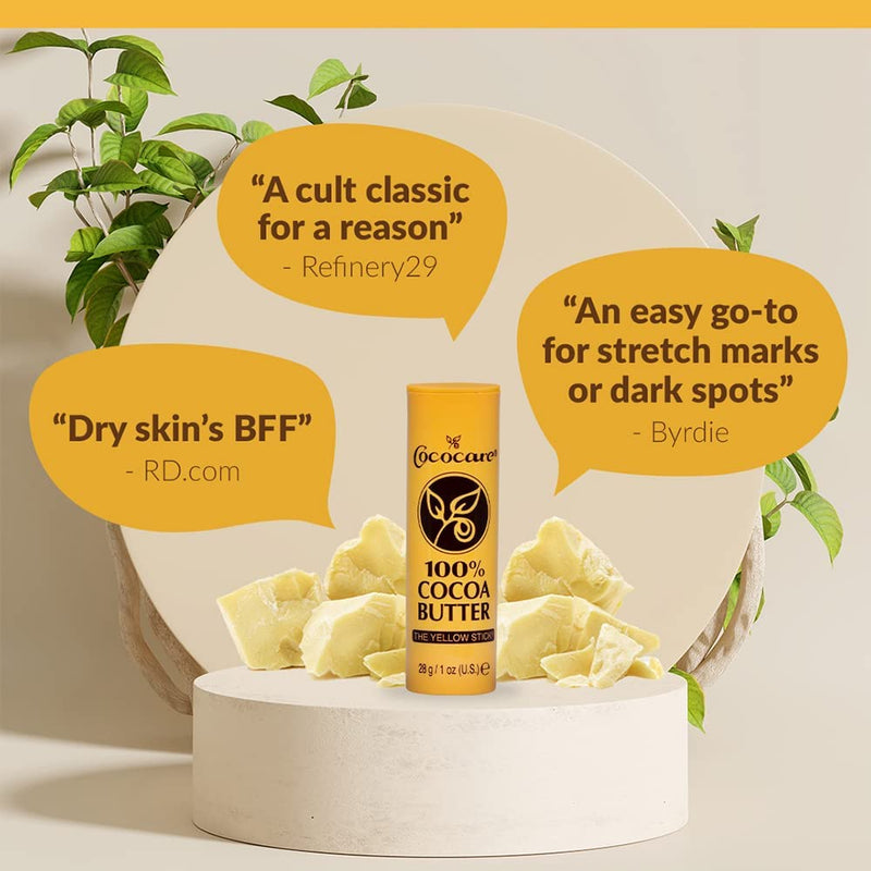 [Australia] - Cococare 100% Cocoa Butter Stick - All-Natural Cocoa Butter Emollient for Ultimate Skin Hydration & Protection - The Yellow Stick - (2 Pack) 1 Ounce (Pack of 2) 