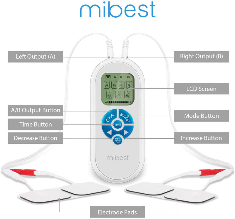 [Australia] - MIBEST Portable TENS Unit - Electronic Pulse Massager - Muscle Stimulator Machine for Women and Men - EMS Electrotherapy Muscle Stimulator - Electronic Pulse Stimulator 