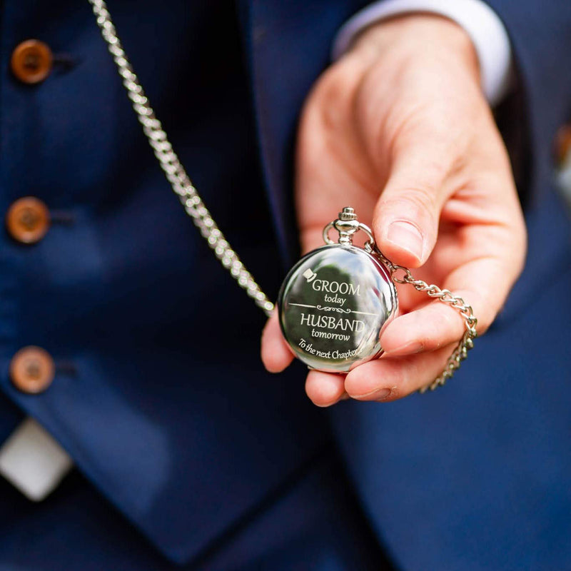 [Australia] - Groom Gifts from Bride - Engraved Groom Pocket Watch - Wedding Gift for Groom on Wedding Day I Gift for Groom from Bride on Wedding Day 