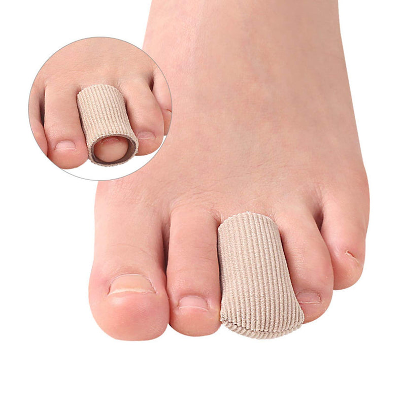 [Australia] - 5 Pieces Gel Toe Protectors, Fabric and Silicone Caps, Toe Sleeves Support Toe Tubes for Arthritis, Hammer Toe, Corn Blister, Friction and Rubbing (M Size) 
