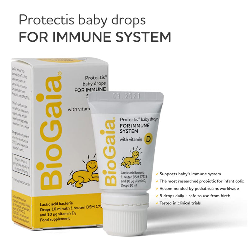 [Australia] - BIOGAIA Protectis Probiotic Drops with Vitamin D3 10ml Suitable for Newborn Babies,Balance Baby�s Gut Flora and Support Immune System. Contains BioGaia Patented L Reuteri DSM 17938. 