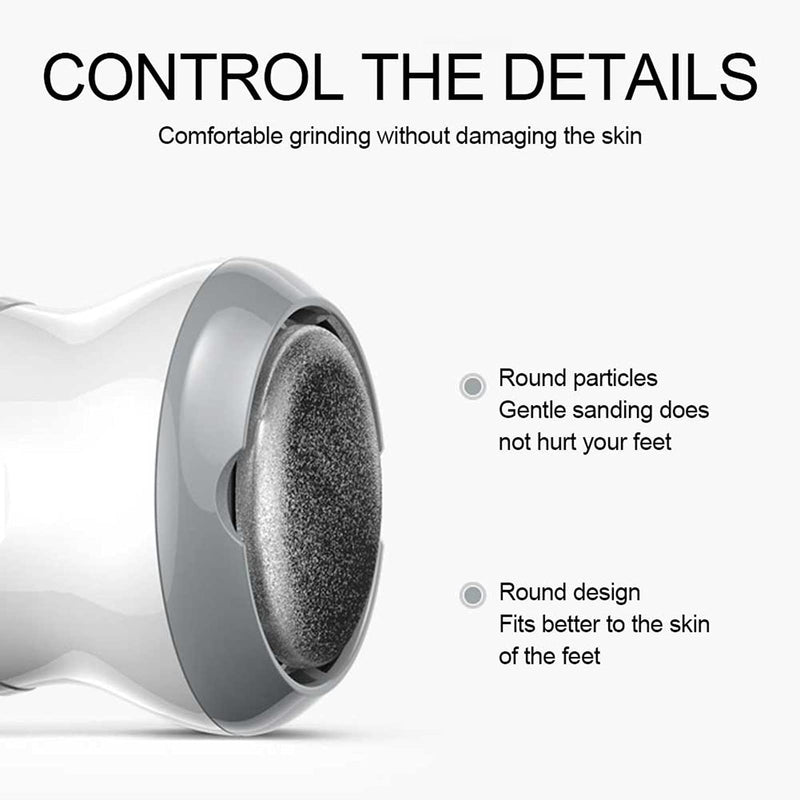 [Australia] - Foot File, Electric Vacuum Adsorption Foot Grinder Callus Remover Round Rechargeable Electronic Pedicure Foot Care Tool, Removes Dry, Hard Skin & Calluses 