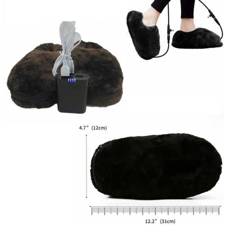 [Australia] - USB Electric Heated Slippers Foot Warmer USB Heated Slippers Warmers Heating Shoes Winter Warm Slippers Electric Heated Feet for Men Women Keep Feet Warm for Indoor Home Office(Gray) 