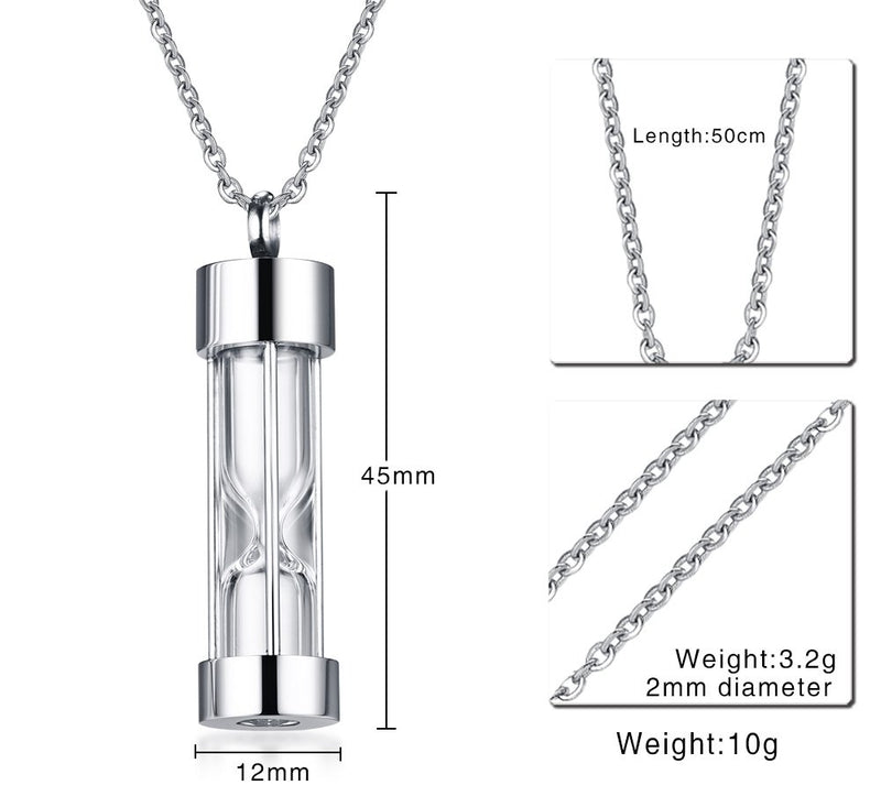 [Australia] - VNOX Memorial Jewellery Stainless Steel Glass Hourglass Shapes Urn Cremation Pendant Necklace,Gold Plated Sliver pack of 4 