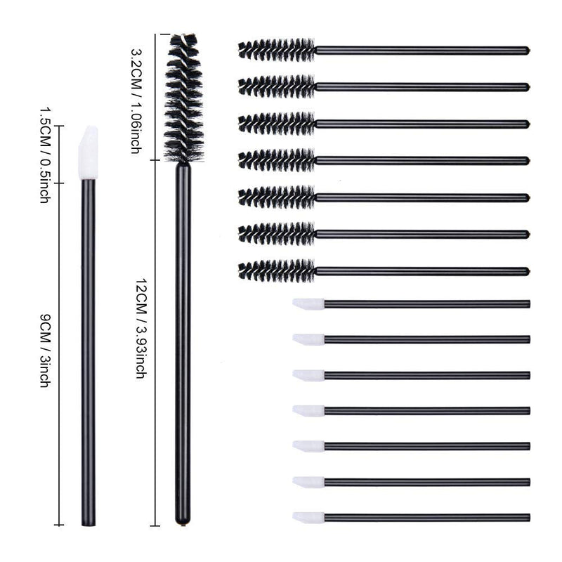 [Australia] - 200 PCS Disposable Mascara and Lip Wands, MORGLES 100 Pcs Disposable Eyelash Mascara Wands Brushes 100 Pcs Disposable Lip Gloss Wands Lipstick Applicators 