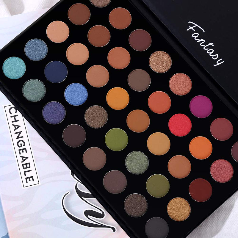 [Australia] - 40 Colors High Pigmented Shimmer Matte Eyeshadow Makeup Palette Set Full Spectrum Artist Waterproof Creamy Blendable Eye Shadow Cosmetics Kit (1 Set) 01+02 