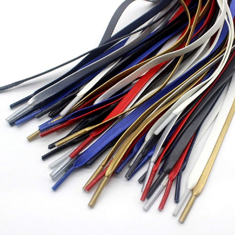 [Australia] - One Pair Flat PU Leather Laces Shoelaces for Shoes Sneaker Boot Royal Blue 51'' 