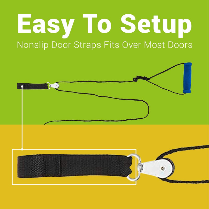 [Australia] - BodyHealt Overhead Shoulder Pulley - Door Exercise Equipment for Back Workout & Arm Exercise. Exercise Pulley Over The Door for Shoulder Rehab. Range of Motion Exerciser & Rehab Pulley System (Strap) 