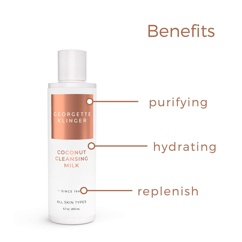 [Australia] - Coconut Facial Cleansing Milk Sulfate Free for All Skin Types By Georgette Klinger Skin Care - Men & Women Daily Face Cleanser 