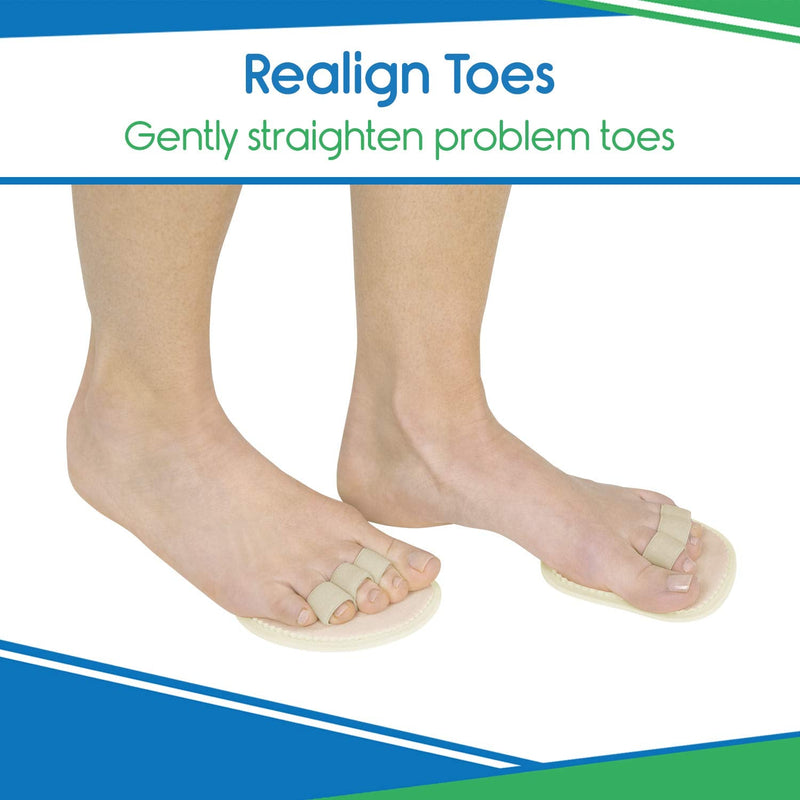 [Australia] - ViveSole Triple Hammer Toe Corrector For Women -Straightener (Pair) -Splint Loops For Metatarsal Support, Straightening Crooked Toes -Bunion Guard, Valgus Toe Alignment -Broken Toe Brace Wraps For Men 
