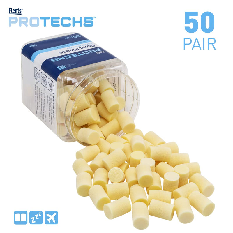 [Australia] - Flents Ear Plugs, 50 Pair, Ear Plugs for Sleeping, Snoring, Loud Noise, Traveling, Concerts, Construction, & Studying, NRR 29 50 Pair Plugs 