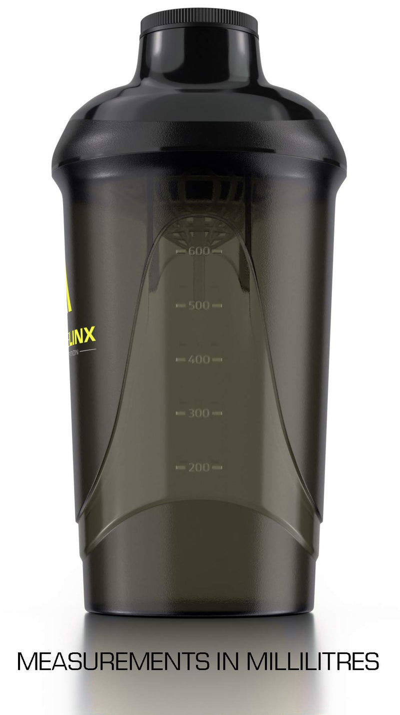 [Australia] - Musclelinx Sports Nutrition Protein shaker screw top 100% LEAK PROOF drinks bottle 600ml to 800ml by Musc (black/grey) Black Transparent 