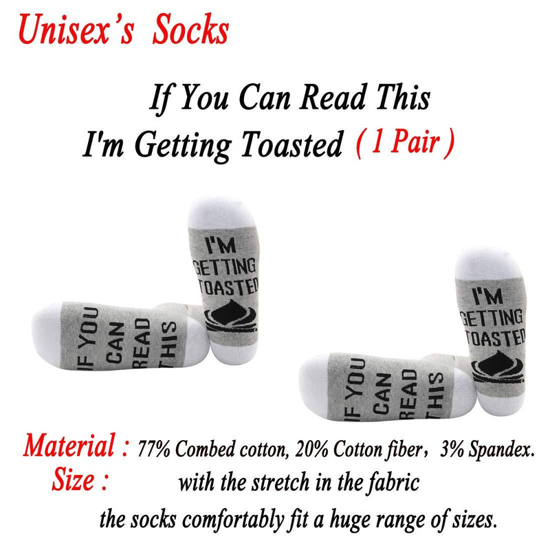 [Australia] - PYOUL 1 Pair Camping Socks Camper Gift If You Can Read This I'm Getting Toasted Socks Outdoor Lover Gift Getting Toasted 1 Pair 