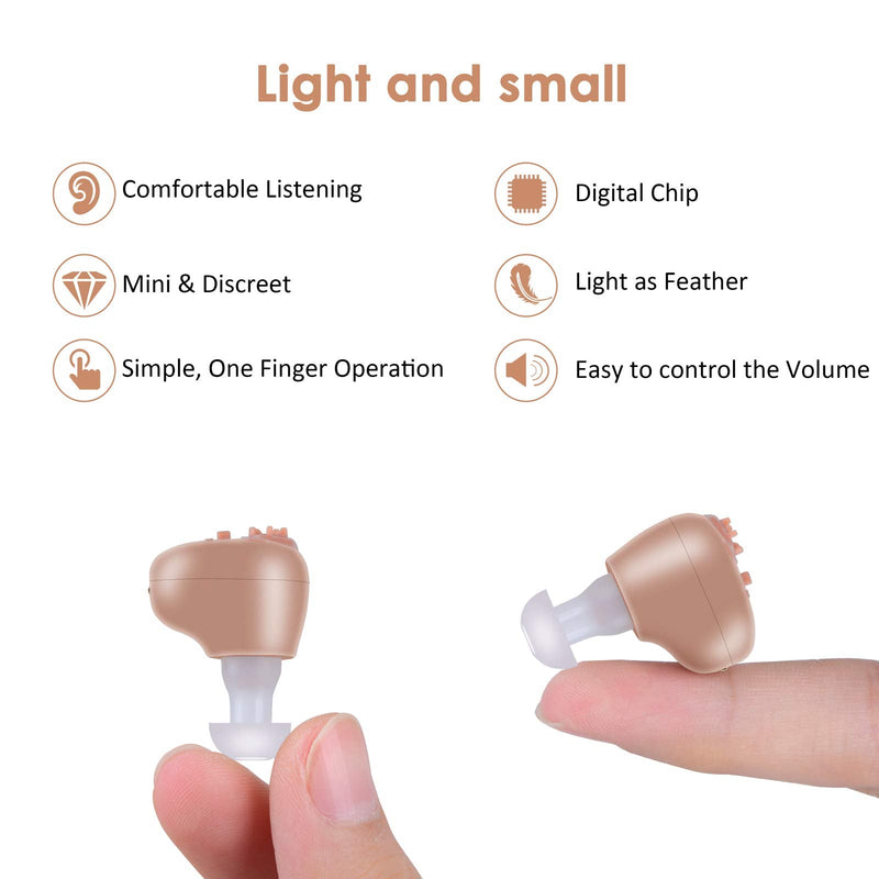[Australia] - Hearing Amplifier Aid for Seniors and Adults Rechargeable with Noise Cancelling, Inner-Ear Hearing aid, Personal Hearing Enhancement Sound Devices, Suitable for Either Ear 