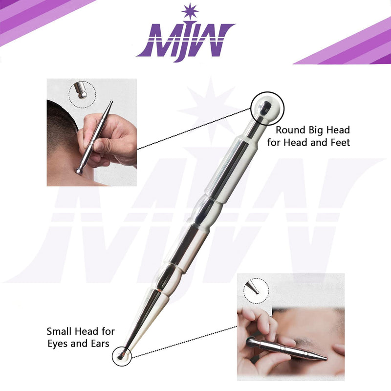 [Australia] - Stainless Steel Deep Tissue Massage Manual Acupuncture Pen Tool Reflexology Trigger Point Massage Relief Pain Therapy Tools Full Body Relaxing Trigger Self-Massage Acupressure Bar 