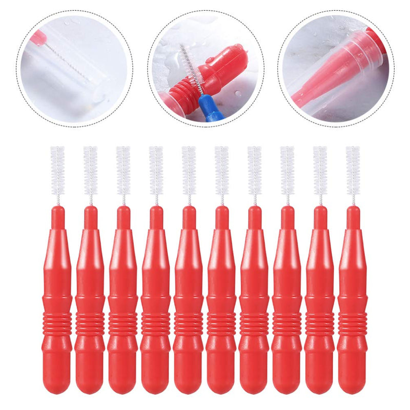 [Australia] - Interdental Brush Toothpick Tooth Flossing Picks Oral Dental Hygiene Cleaning Brush Oral Care Floss Teeth Tool (3mm Red, 50Pcs/1 Pack) 