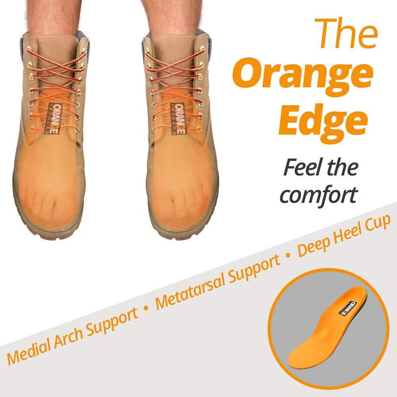 [Australia] - Orange Full Length E Fits Men's Shoe 8-8.5, Women's 9.5-10 Uses a Heel Cup, Contoured Medial Arch,and Metatarsal pad to Help with Better Alignment and Weight Distribution Size E - Men's 8-8.5 / Women's 9.5-10 - Unisex 