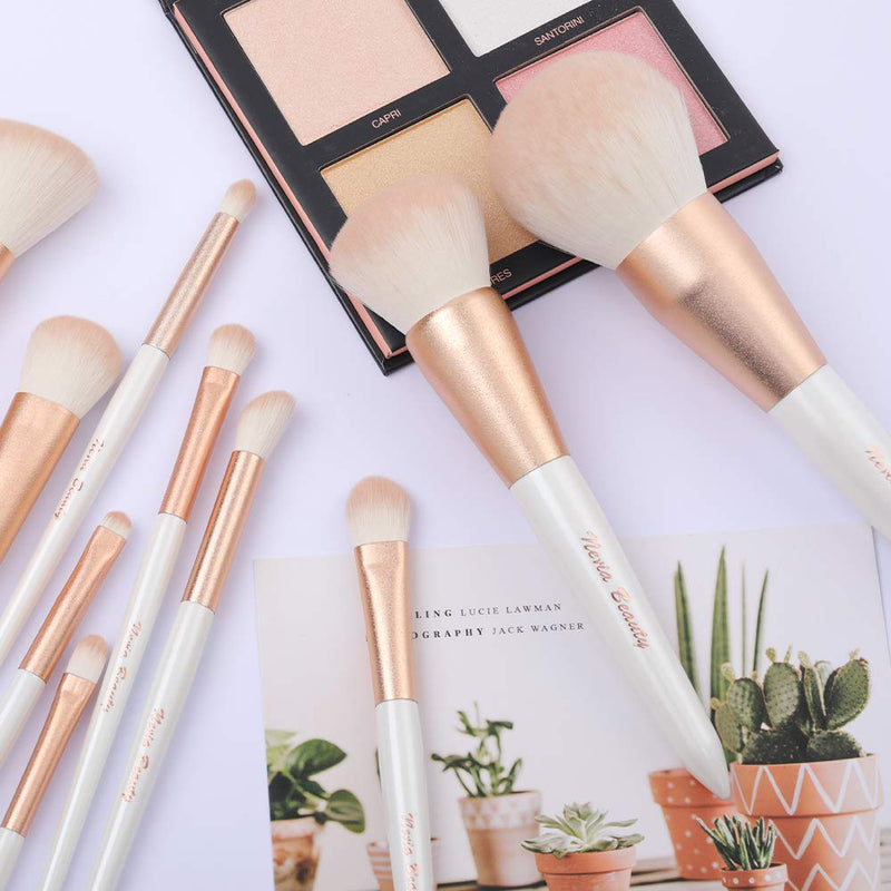 [Australia] - Neria RuShuang Makeup Brush set 12PCS high fashion professional makeup brush set, with soft synthetic hair and wooden handle, suitable for eye shadow, foundation, blush, concealer and other cosmetics Makeup Professionals and Beginners Vegetarian is not... 