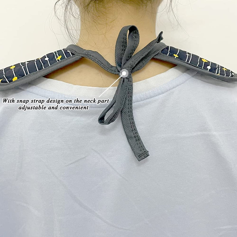 [Australia] - Waterproof Adult Bib for Elderly & Disabled - Mealtime Clothing Protector Daily Living Eating Aids Accessories, 6 Pack Black Green 