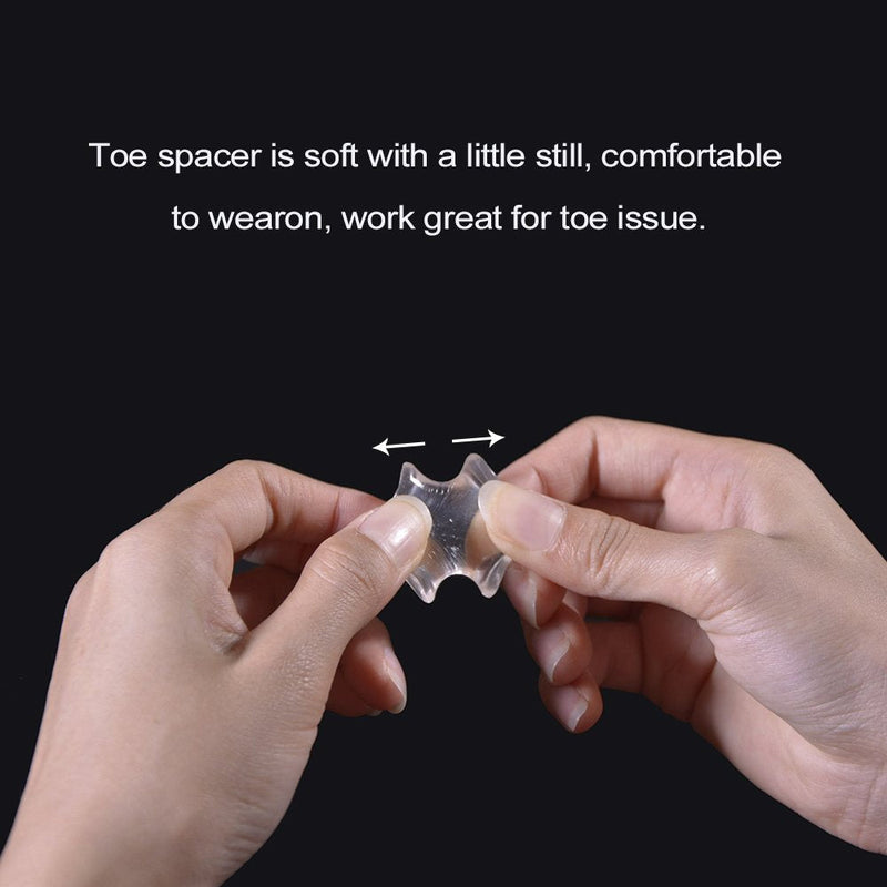 [Australia] - Sumiwish Toe Spacers and Separators, 10 Pack Bunion Corrector, Silicone Toe Separators for Overlapping Toe, Bunion Correct and Pain Relief Clear 