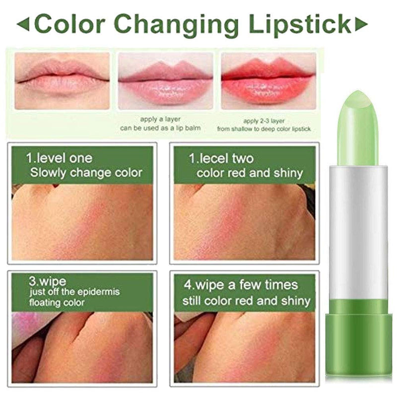 [Australia] - 2 Pack Aloe Vera Lipstick, Firstfly Long Lasting Nutritious Lip Balm Lips Moisturizer Magic Temperature Color Change Lip Gloss (Green) Green 