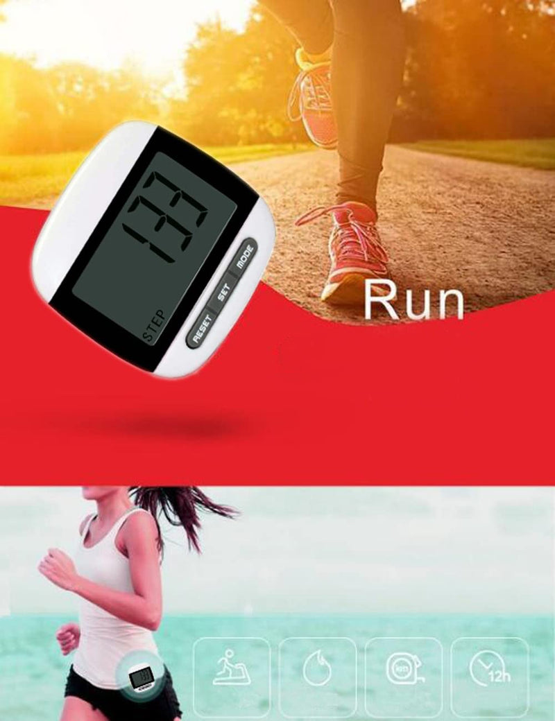 [Australia] - Simple Step Counter for Walking, Pedometer for Walking, Clip on Pedometer for Steps and Calories Miles Men Women Kids Sports Running Black 