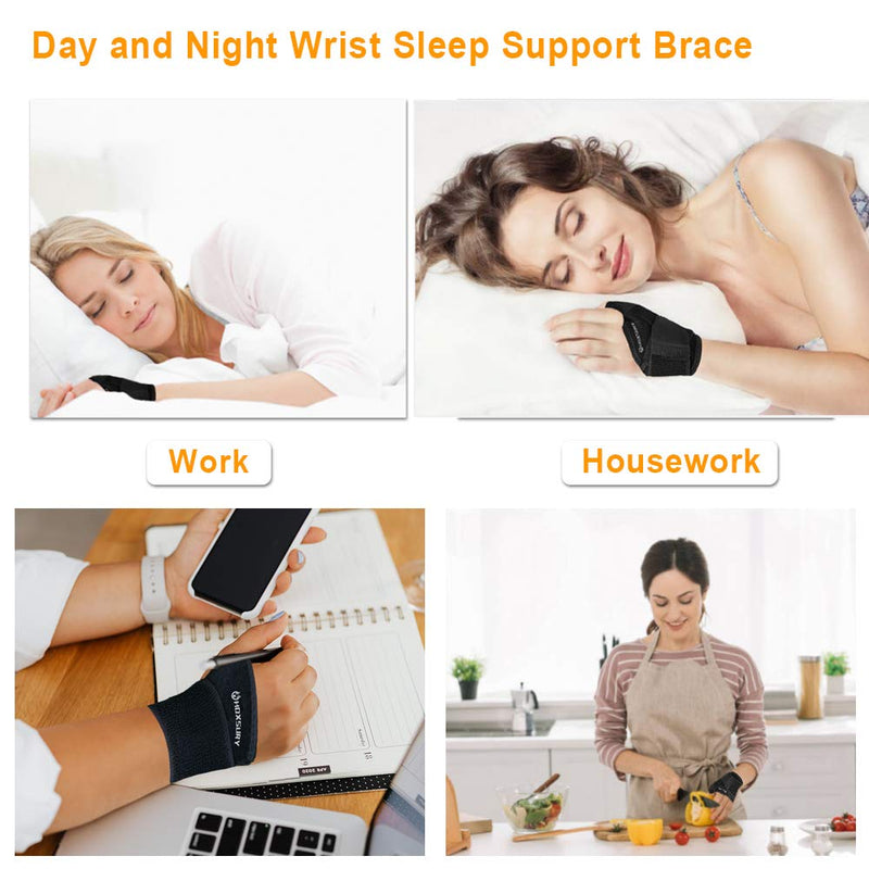 [Australia] - Wrist Brace for Carpal Tunnel, Adjustable Thumb Wrist Support Brace for Sports Protecting/Tendonitis Pain Relief, Splint Wrist Brace Day Night Support for Women Men, Suitable for Both Left/Right 1 PACK(left/right both) 