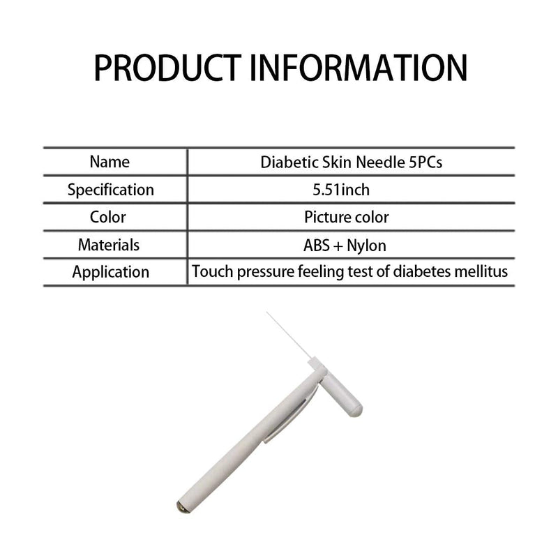 [Australia] - Kangwell Diabetic Skin Needle- 5PCs, 5.51in, Pen-Shape Design, ABS and Environment-Friendly Nylon Stylus, Used Clinically to Examine Diabetes Mellitus, Suitable for The Touch Pressure Sense 