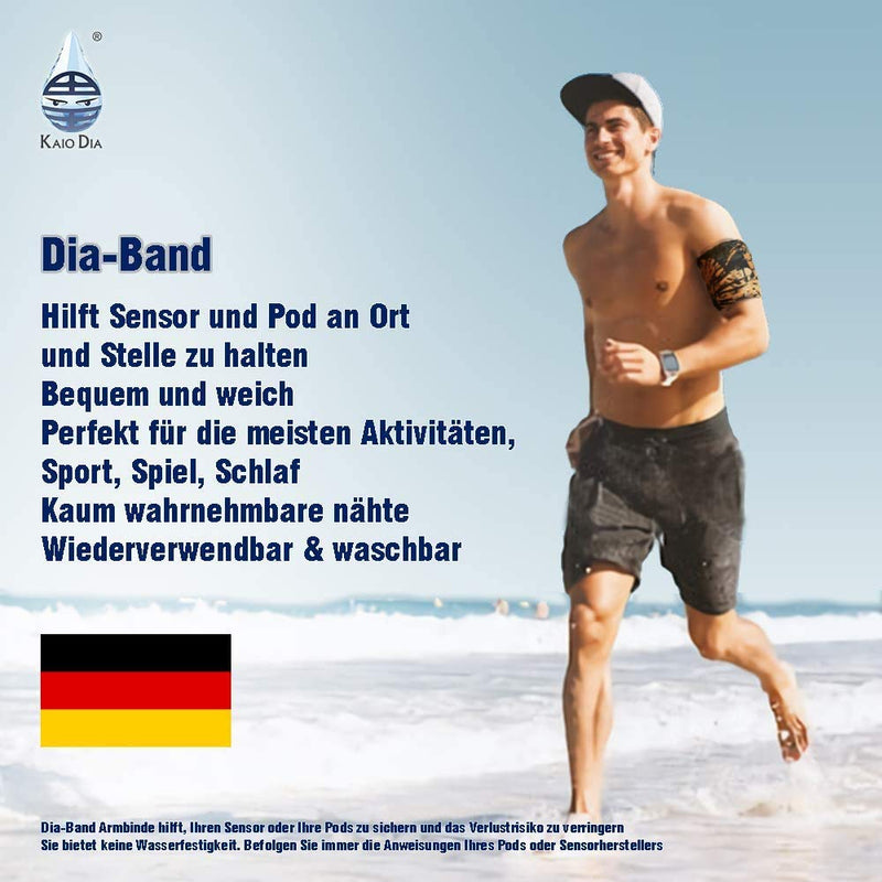 [Australia] - Dia-Band, Armband for CGM Freestyle Libre, Medtronic, Dexcom or Omnipod - Comfortable and Reusable Diabetic Armband for Glucose Sensor. L (29-32 cm) L (29-33 cm) 