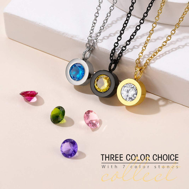 [Australia] - GoldChic Jewelry 7pcs Interchangeable Bezel-Set Necklace for Women Girl Gift Jewelry,Cubic Zirconia Necklace, Bezel Necklace with Gift Box Gold 