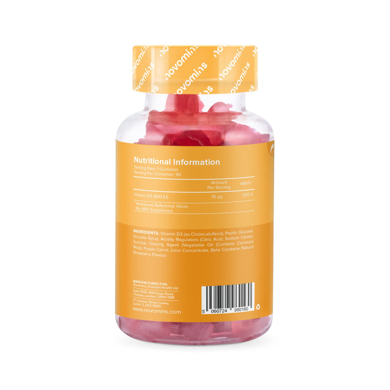 [Australia] - Kids Vitamin D - 3 Month Supply - Kids Vitamins � Vitamin D Gummies � 90 Chewable Kids Vitamin D - Vegetarian - Gluten Free � Childrens Vitamin D � Kids Vitamin D by Novomins 