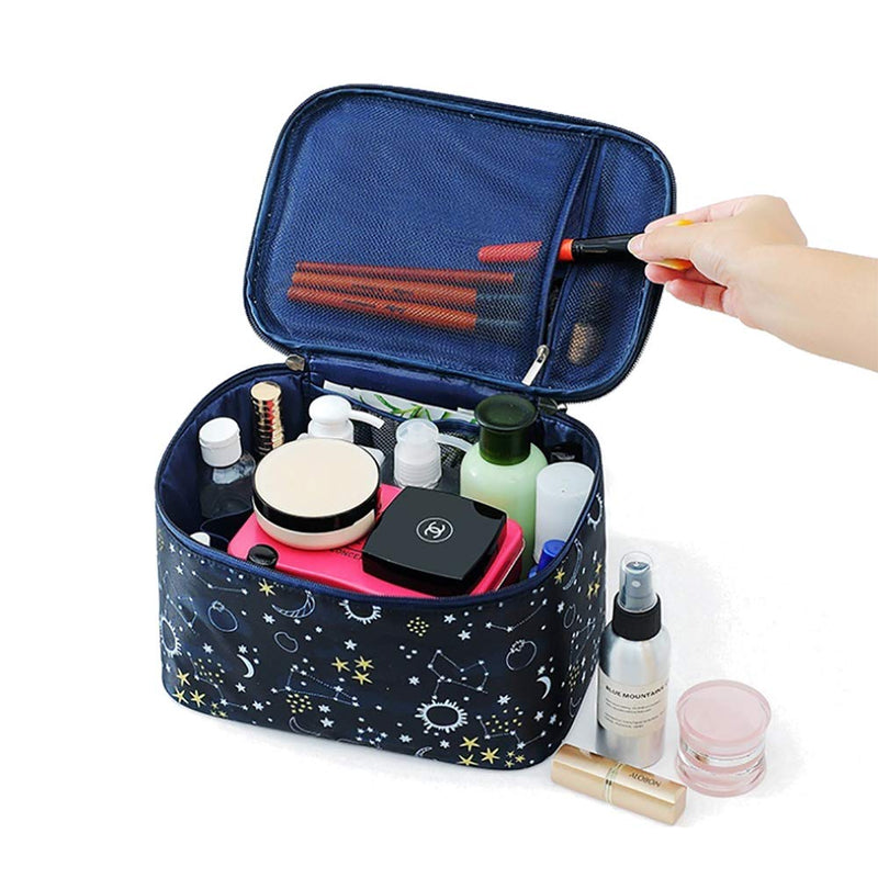 [Australia] - HOYOFO Women Makeup Bag Travel Cosmetic Bags with Mesh Pocket Waterproof Large Portable Toiletry Storage for Women, Starry Sky A Starry Sky 