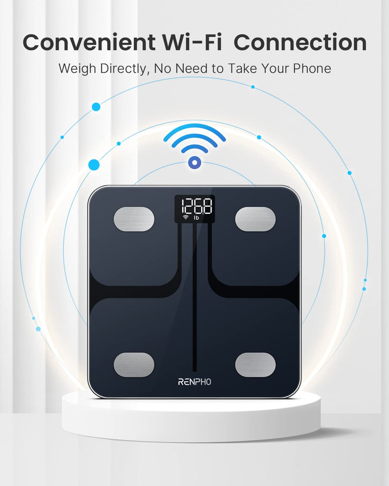 [Australia] - RENPHO Smart Digital WiFi Bluetooth Scale, Portable Bathroom Body Composition Analyzer-RENPHO Body Fat Scale Smart BMI Scale Digital Bathroom Wireless Weight Scale 