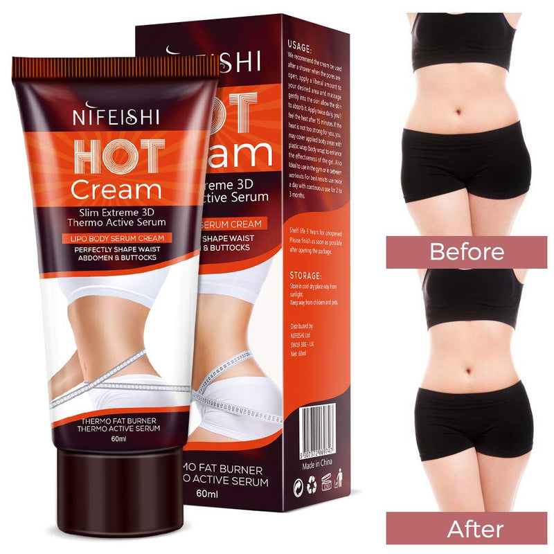 [Australia] - Slimming Hot Cream , Natural Slim Firming Body Cream, Fat Burner Hot Sweat Cream - Slimming Cream for Waist, Belly, Buttocks and Thighs.（60ml ） 